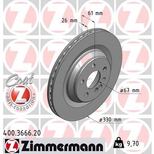 Zimmermann Brake Disc - Standard/Coated, 400.3666.20 400.3666.20 - main